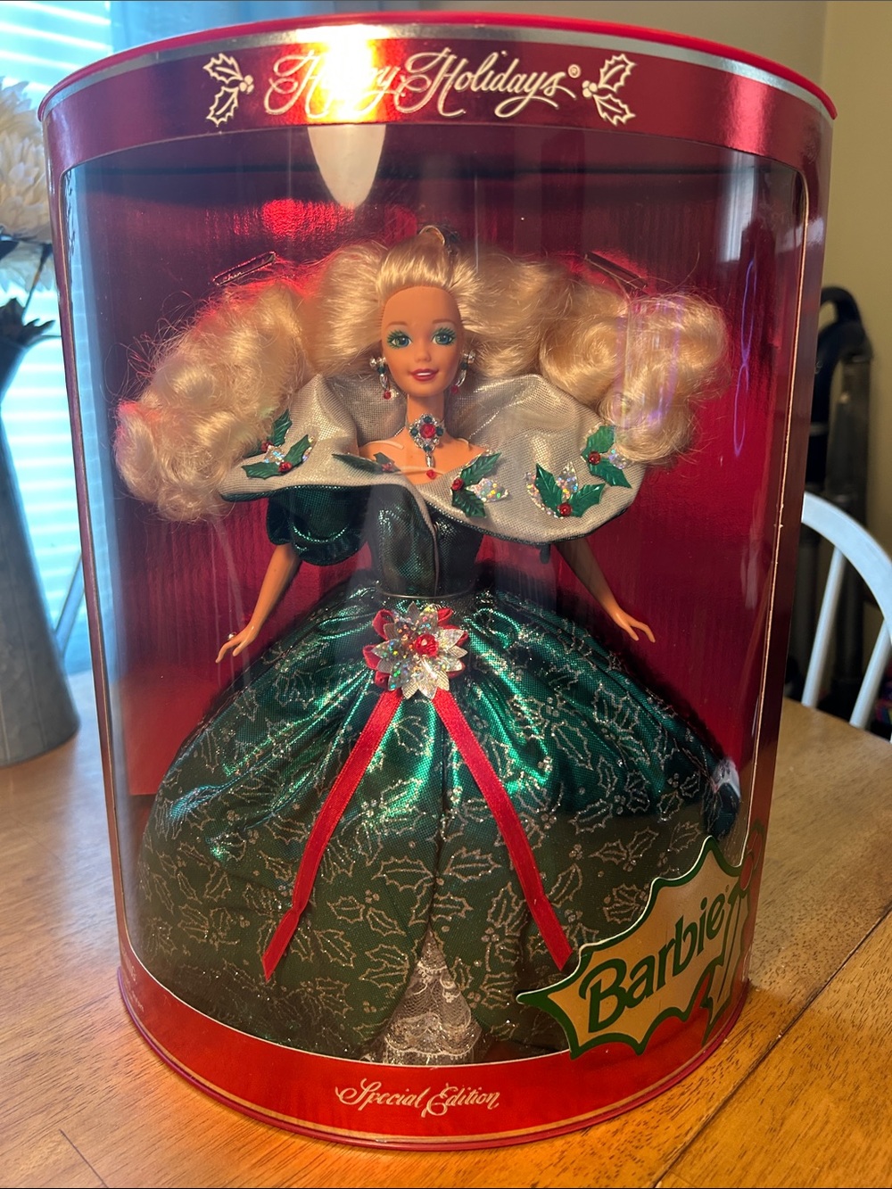 Barbie Green and Silver Holiday Velvet Gown Collector Doll